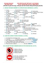 Đề kiểm tra 1 tiết Unit 1 môn Tiếng Anh Lớp 8